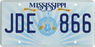 MS license plate JDE866