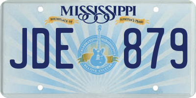 MS license plate JDE879