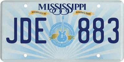 MS license plate JDE883