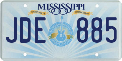 MS license plate JDE885