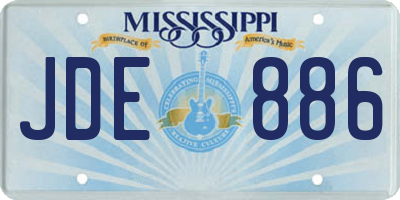 MS license plate JDE886