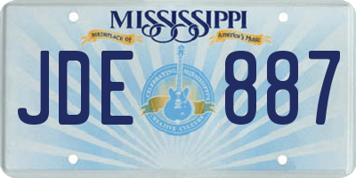 MS license plate JDE887