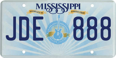 MS license plate JDE888