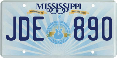 MS license plate JDE890