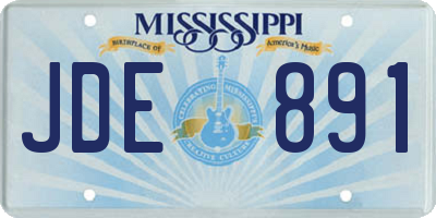 MS license plate JDE891