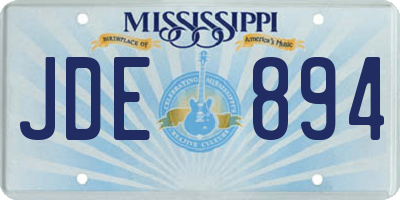 MS license plate JDE894