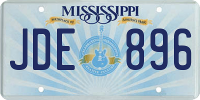 MS license plate JDE896