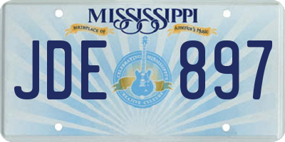 MS license plate JDE897