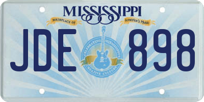 MS license plate JDE898