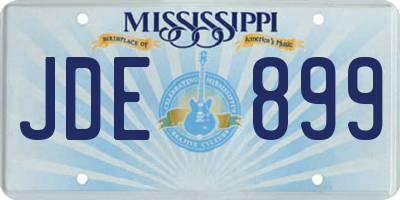 MS license plate JDE899