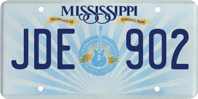 MS license plate JDE902