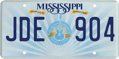 MS license plate JDE904
