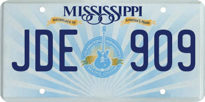 MS license plate JDE909