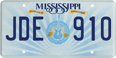 MS license plate JDE910