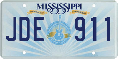 MS license plate JDE911