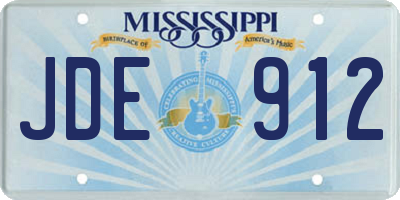 MS license plate JDE912