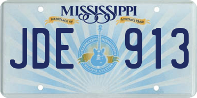 MS license plate JDE913