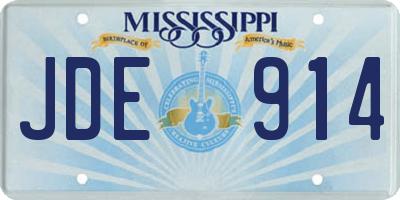 MS license plate JDE914