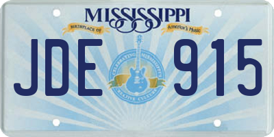 MS license plate JDE915