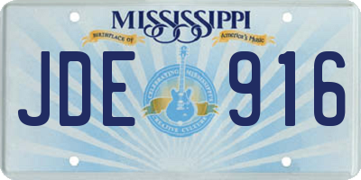 MS license plate JDE916