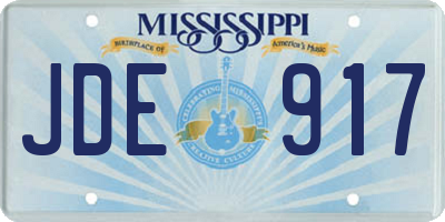 MS license plate JDE917