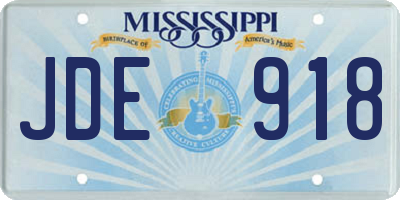 MS license plate JDE918