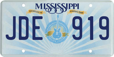 MS license plate JDE919