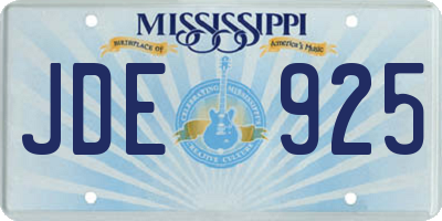 MS license plate JDE925