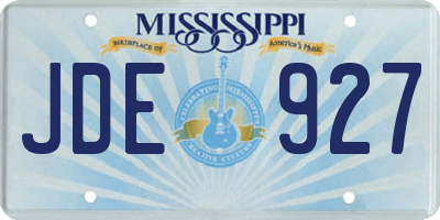 MS license plate JDE927