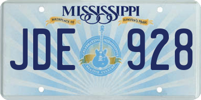 MS license plate JDE928