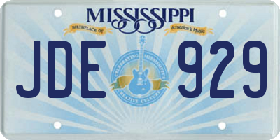 MS license plate JDE929
