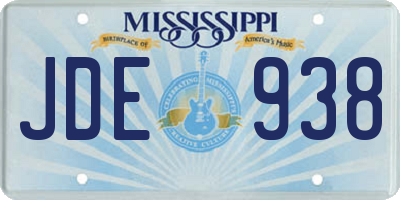 MS license plate JDE938