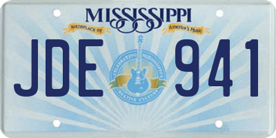 MS license plate JDE941