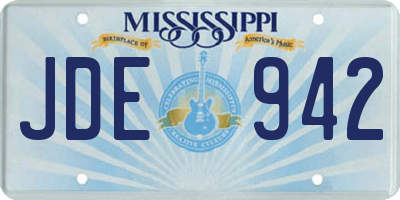 MS license plate JDE942