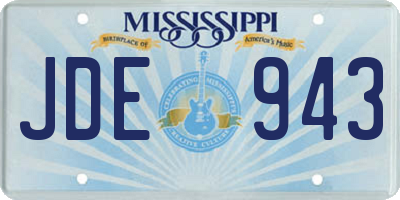 MS license plate JDE943