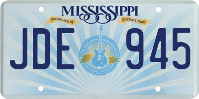 MS license plate JDE945