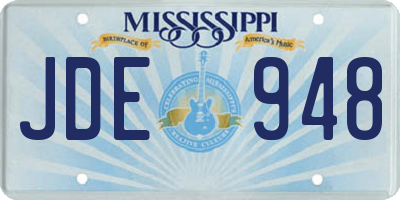 MS license plate JDE948