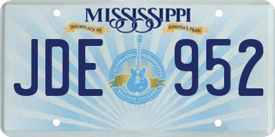 MS license plate JDE952