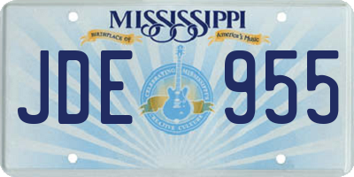 MS license plate JDE955
