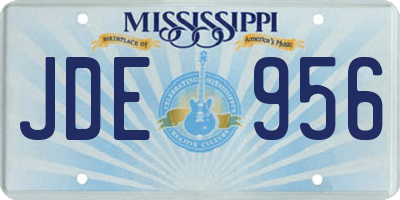 MS license plate JDE956