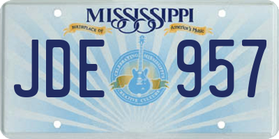 MS license plate JDE957