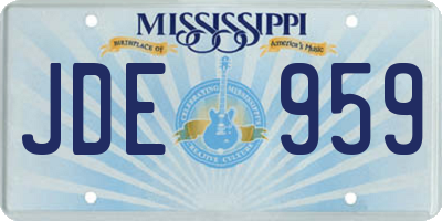 MS license plate JDE959