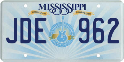 MS license plate JDE962