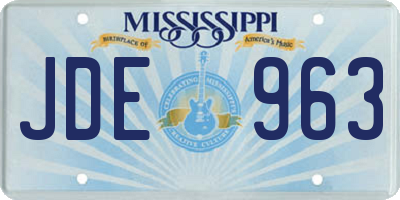 MS license plate JDE963