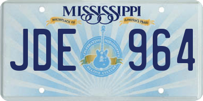 MS license plate JDE964