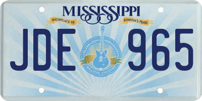 MS license plate JDE965