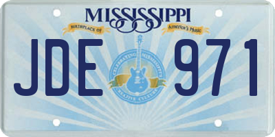 MS license plate JDE971