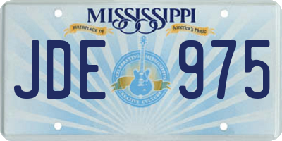 MS license plate JDE975