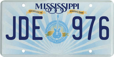 MS license plate JDE976
