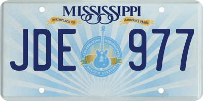 MS license plate JDE977